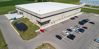 warehouse drone shot